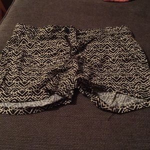 Black and white shorts